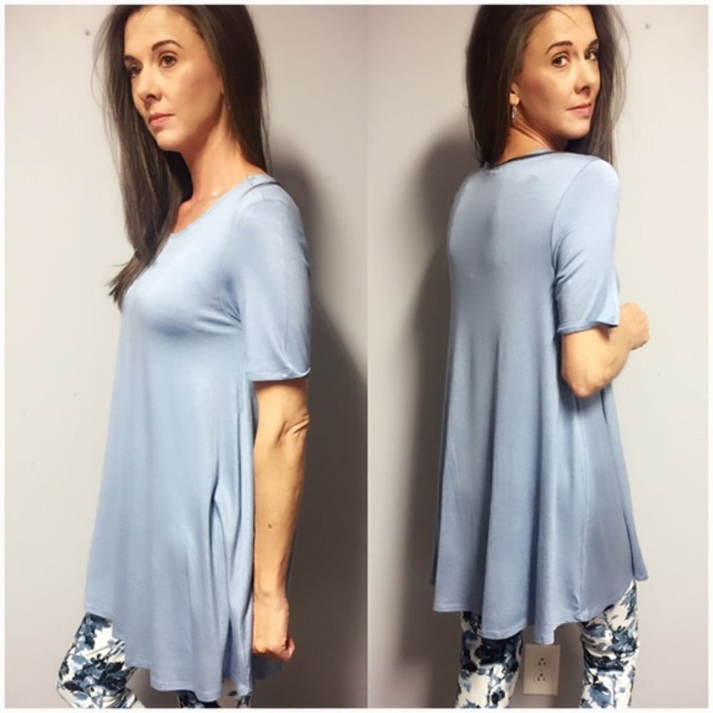 Baby Blue Buttery Soft Tunic Size SMALL